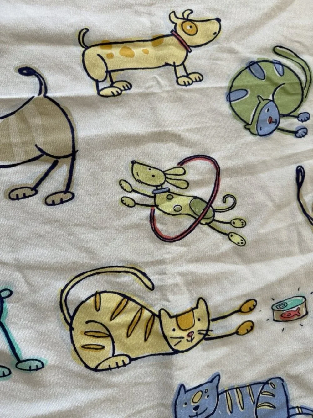 Saturday Knight Cats and Dog Shower Curtain Colorful